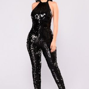 SOLD!!!!! Sexy Sequin Midnight black jumpsuit